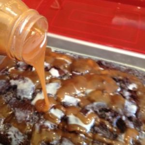 easiest chocolate caramel cake ever!