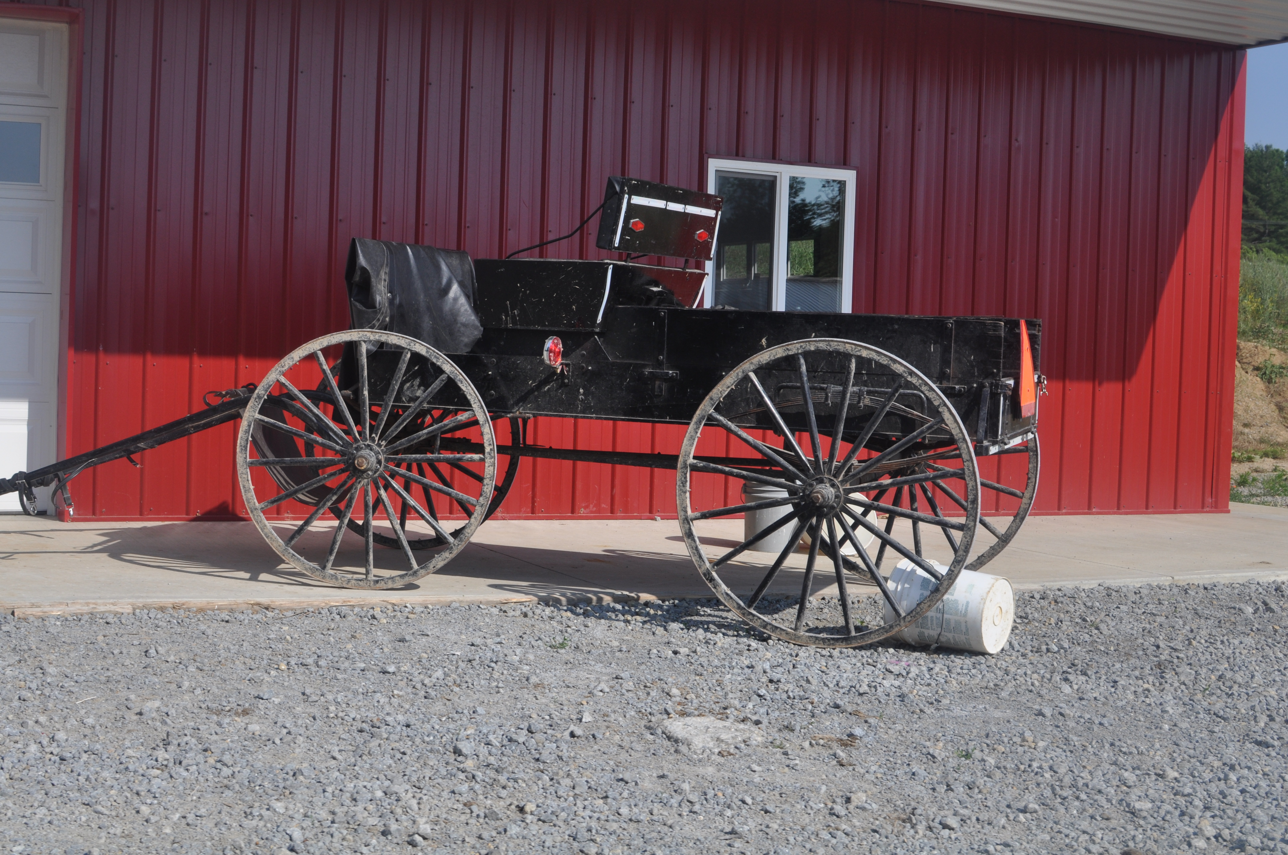 Open buggies are common among the  Amish of Highland County