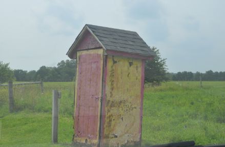 The Amish of Wayne County, Indiana allow phone shanties like this one their property.