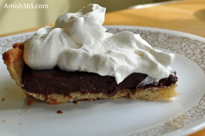 The bishop's chocolate pie, a delicious Thanksgiving complement to pumpkin pie.