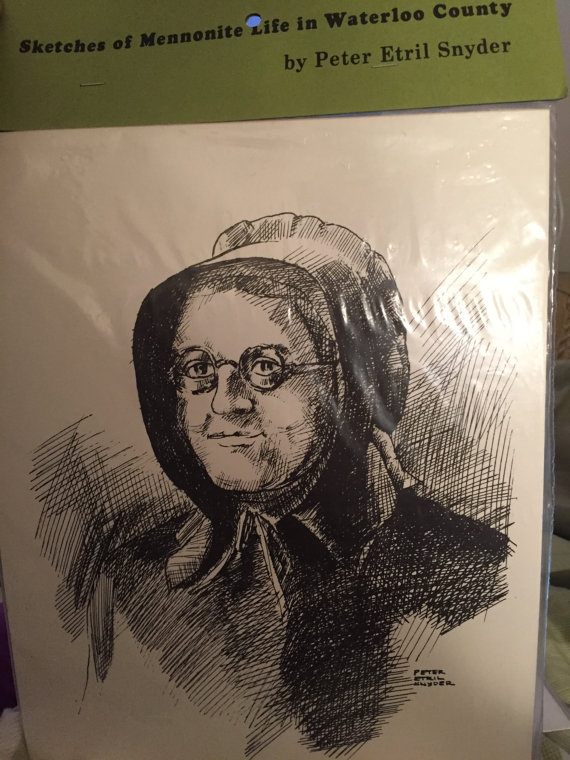 This sketch of a Mennonite woman can be yours for 3888.99