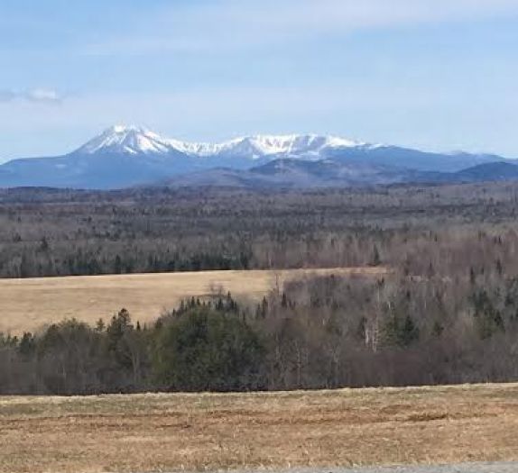 A stunning vista of Mt. Kathadin is visible from the Amish settlement near Patten