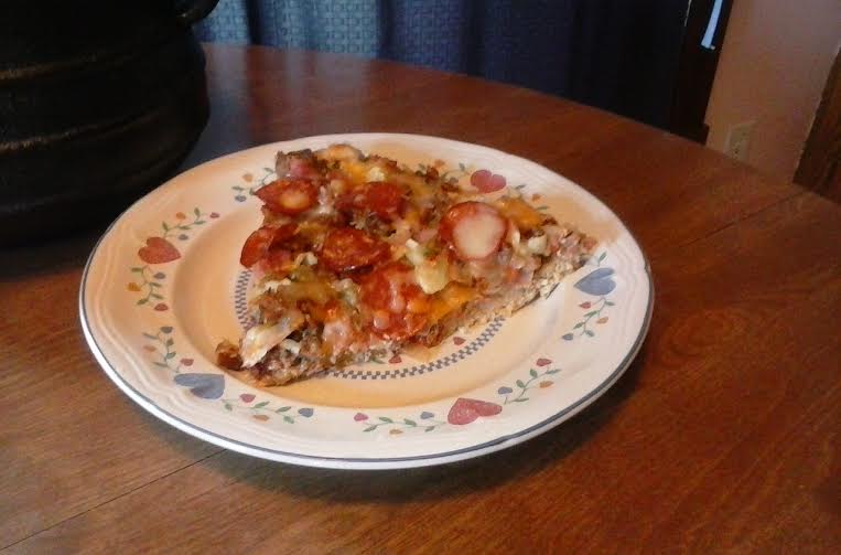 a piece of bbq pizza