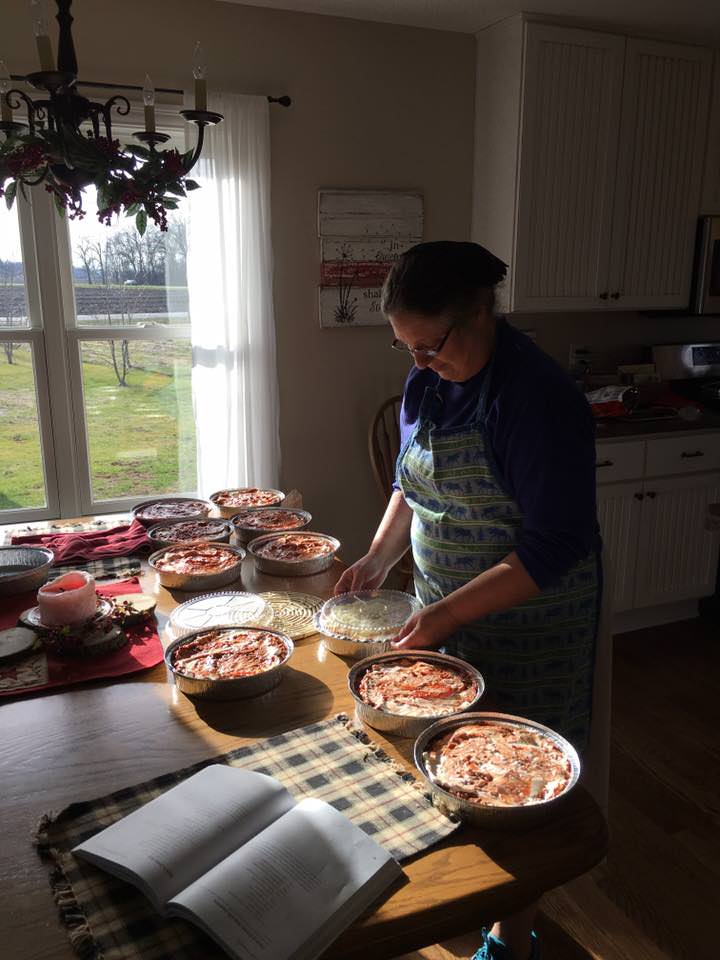 Rhoda Gingerich, hard at work in her kitchen. Stay tuned for recipes!