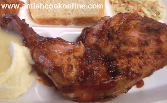 This photo is of some barbecued chicken at an Amish benefit supper. I've run this photo before, but the recipe is not something I've posted, you should give it a try! 