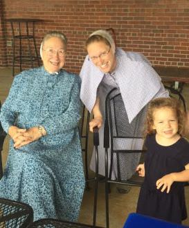 Rosanna's grandmother, Rosanna, and Aster enjoy visiting