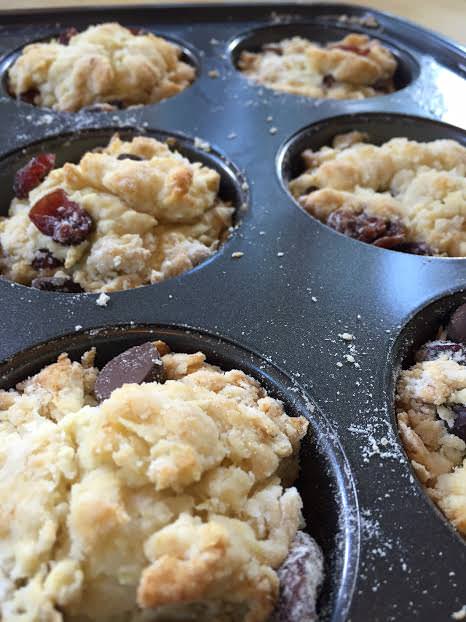 Amish Chocolate Chip Cranberry Biscuit Muffins, a delicious, easy breakfast!
