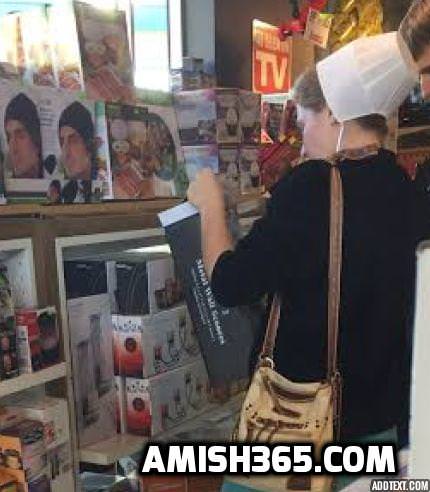 An Amish couple peruse the "As Seen on TV" store...