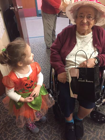 Aster and Grandma dressed up for Halloween this year