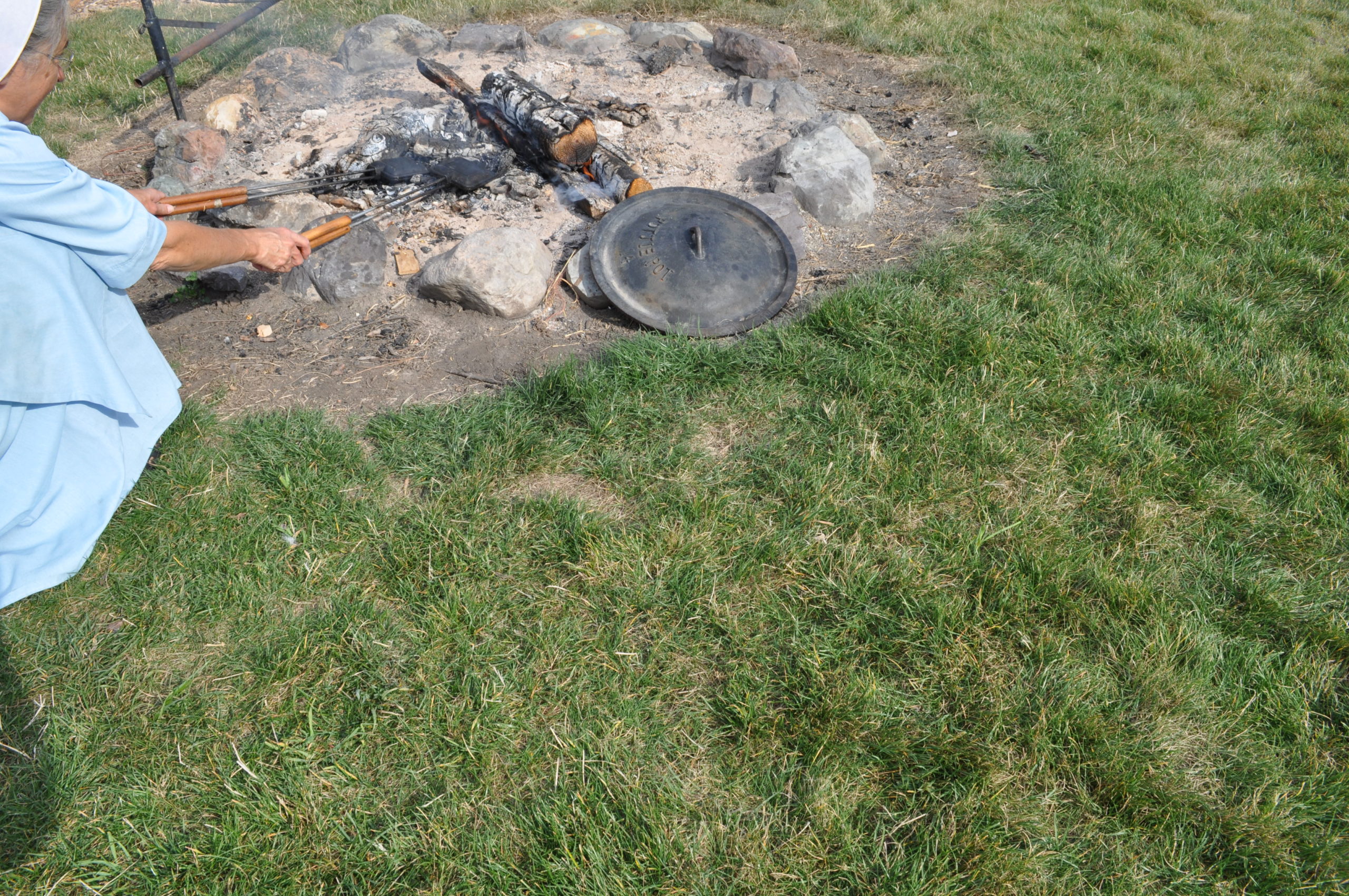 Cooking over a campfire is enjoyed by the Amish.