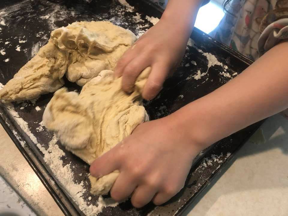 Baking Amish Baked Donuts with the kids