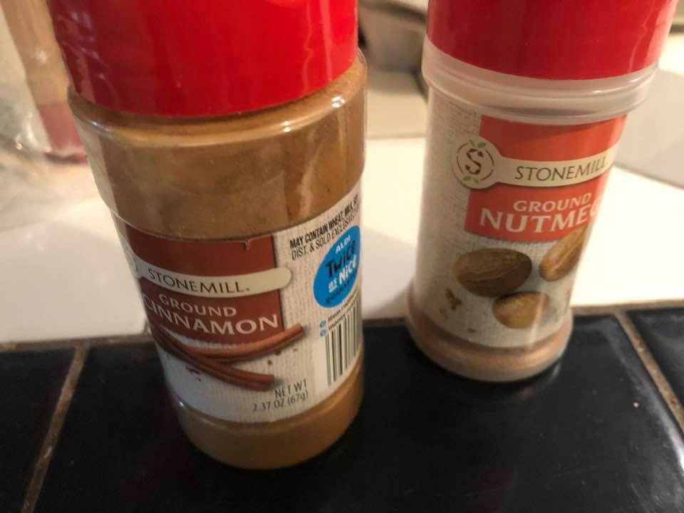 nutmeg and cinnamon for the apple cookies