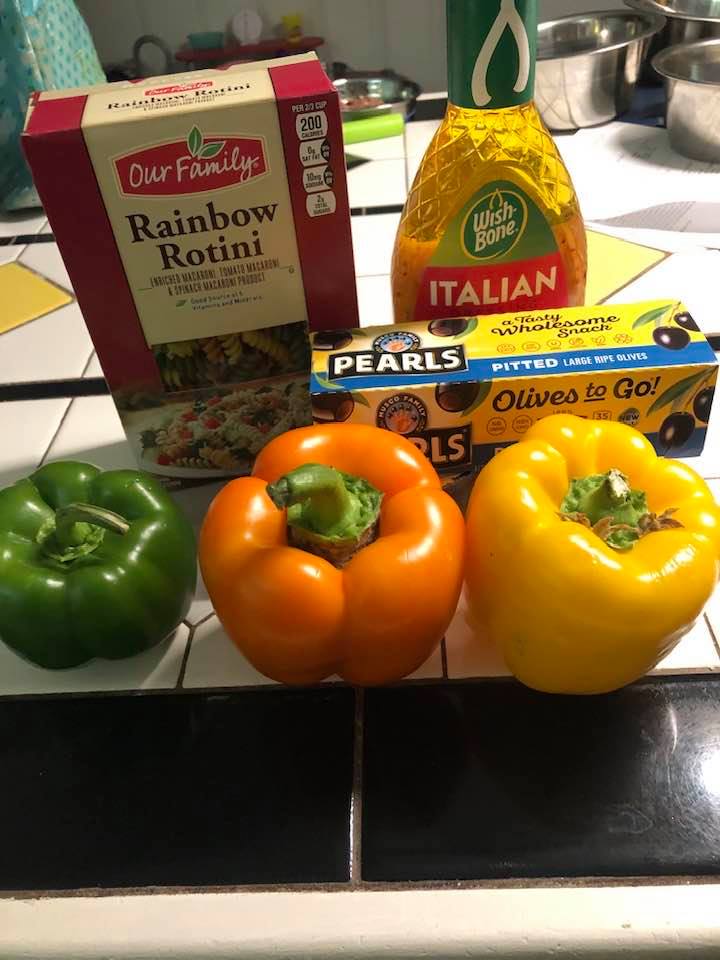ingredients for the pasta salad